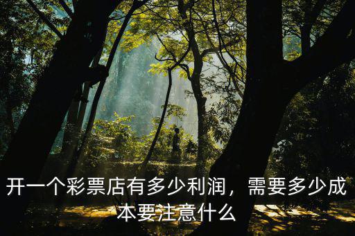 深圳福彩一個店年收入有多少,開一個彩票店有多少利潤