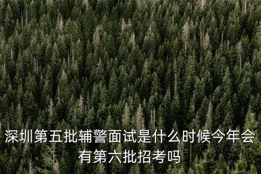 深圳第五批輔警面試是什么時(shí)候今年會(huì)有第六批招考嗎