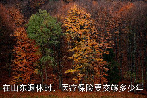 山東退休前交滿多少年享受醫保,醫療保險要交夠多少年