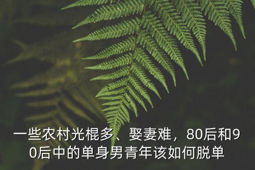 河源90后光棍多少,一些農村光棍多