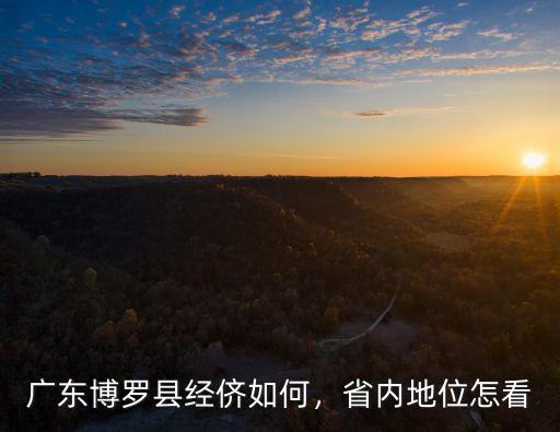 廣東博羅縣經儕如何，省內地位怎看