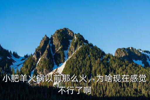 小肥羊火鍋以前那么火，為啥現在感覺不行了啊