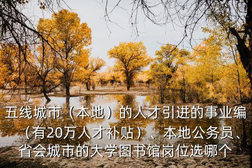 五線城市（本地）的人才引進(jìn)的事業(yè)編（有20萬人才補(bǔ)貼）、本地公務(wù)員、省會城市的大學(xué)圖書館崗位選哪個(gè)