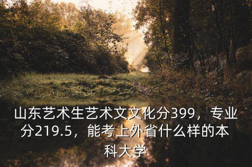 山東藝術生藝術文文化分399，專業分219.5，能考上外省什么樣的本科大學