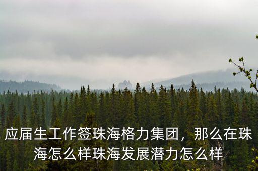 珠海格力集團待遇怎么樣,應屆生工作簽珠海格力集團