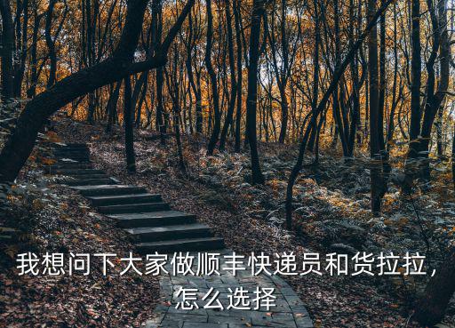 我想問下大家做順豐快遞員和貨拉拉，怎么選擇