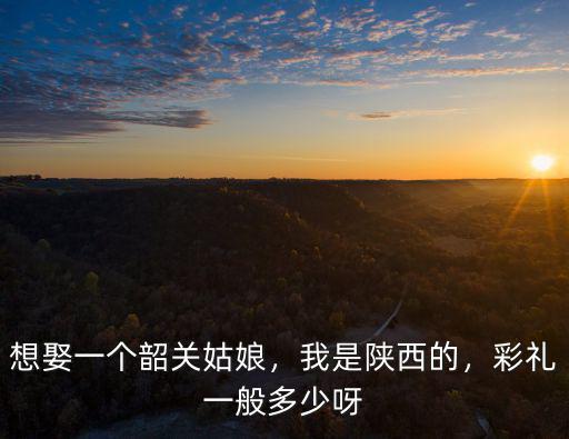 想娶一個韶關姑娘，我是陜西的，彩禮一般多少呀