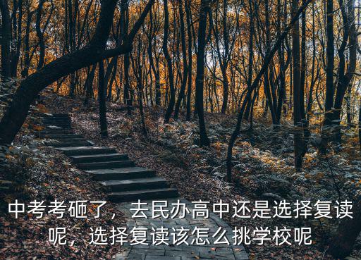 中考考砸了，去民辦高中還是選擇復讀呢，選擇復讀該怎么挑學校呢
