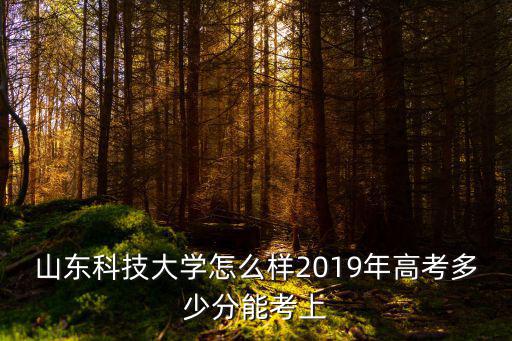 山東科技大學怎么樣2019年高考多少分能考上