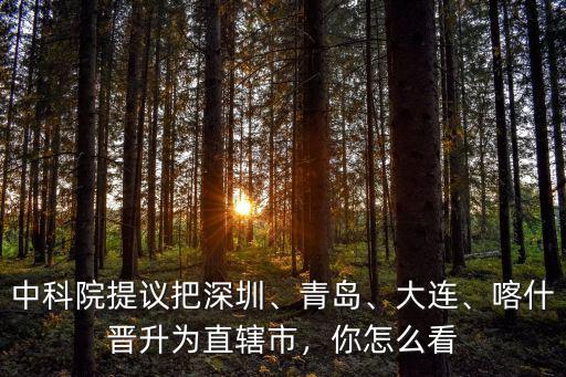 中科院提議把深圳、青島、大連、喀什晉升為直轄市，你怎么看