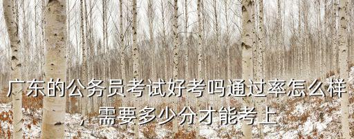 廣東考公務員要多少分,廣東的公務員考試好考嗎
