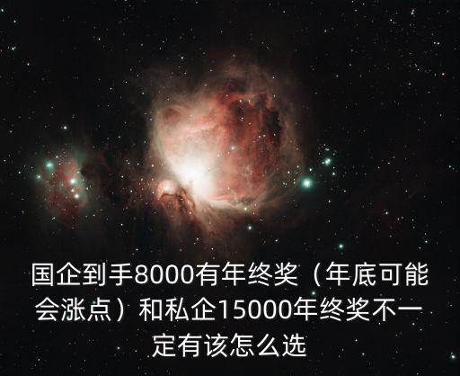 國企到手8000有年終獎（年底可能會漲點）和私企15000年終獎不一定有該怎么選