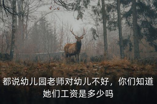 都說幼兒園老師對幼兒不好，你們知道她們工資是多少嗎