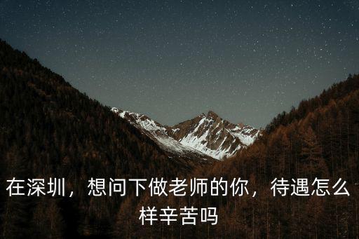 大專深圳教師待遇怎么樣,發達城市的教師待遇如何