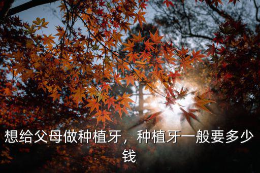 想給父母做種植牙，種植牙一般要多少錢