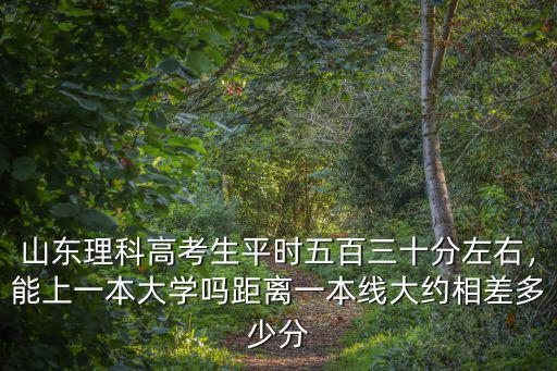 山東學生多少分才能上一本,距離一本線大約相差多少分