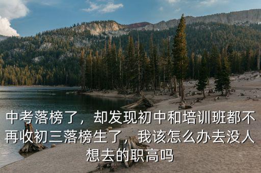 中考落榜了，卻發(fā)現(xiàn)初中和培訓(xùn)班都不再收初三落榜生了，我該怎么辦去沒人想去的職高嗎
