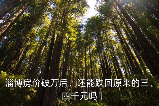 淄博房價破萬后，還能跌回原來的三、四千元嗎
