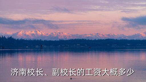 濟南校長、副校長的工資大概多少