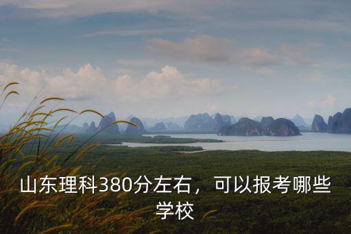 山東理科380分左右，可以報考哪些學校
