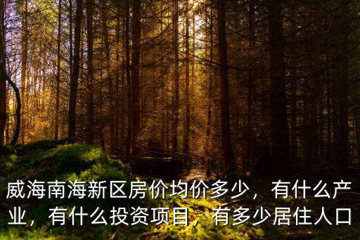 威海南海新區房產項目多少錢,威海南海新區的房子可買嗎
