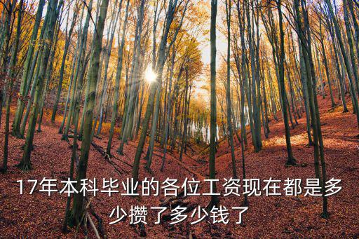 17年本科畢業的各位工資現在都是多少攢了多少錢了