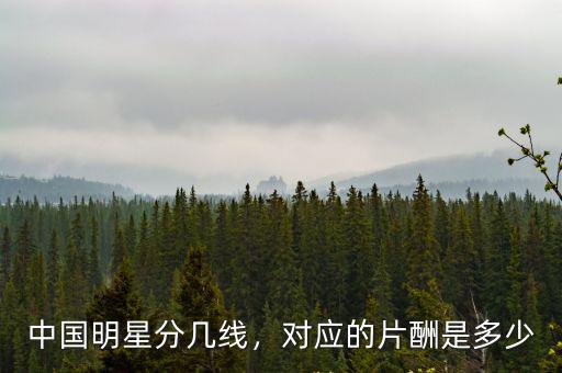 中國明星分幾線，對應的片酬是多少