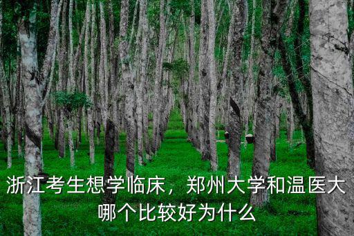 浙江考生想學臨床，鄭州大學和溫醫大哪個比較好為什么