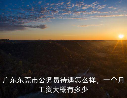 廣東東莞市公務員待遇怎么樣，一個月工資大概有多少