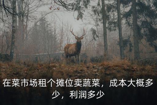 廣州菜市場鋪位多少錢一個,在菜市場租個攤位賣蔬菜