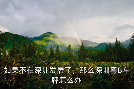 深圳想換車了怎么辦,如果不在深圳發(fā)展了