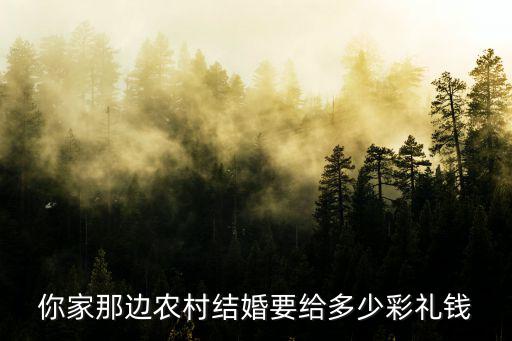 你家那邊農村結婚要給多少彩禮錢