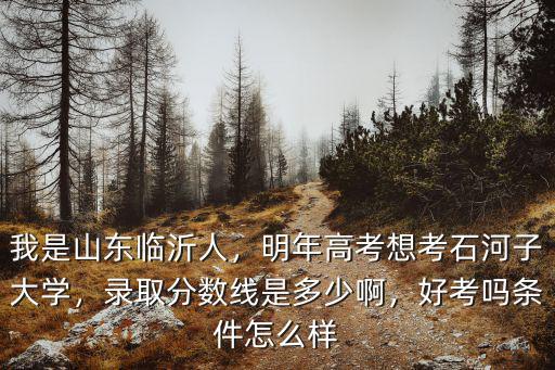 我是山東臨沂人，明年高考想考石河子大學，錄取分數線是多少啊，好考嗎條件怎么樣