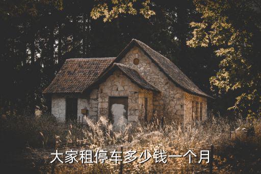 大家租停車多少錢一個月