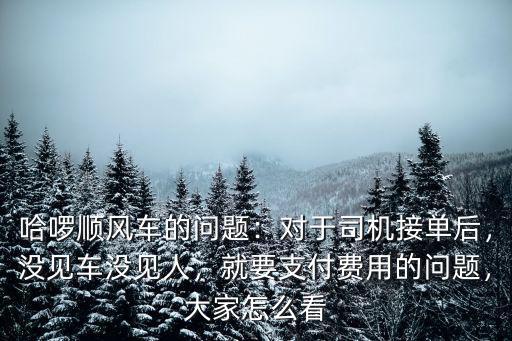 哈啰順風(fēng)車的問題：對于司機接單后，沒見車沒見人，就要支付費用的問題，大家怎么看