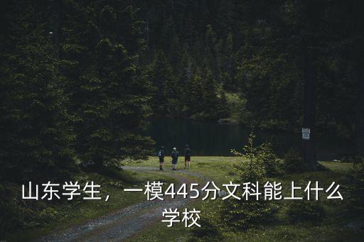 山東學生，一模445分文科能上什么學校