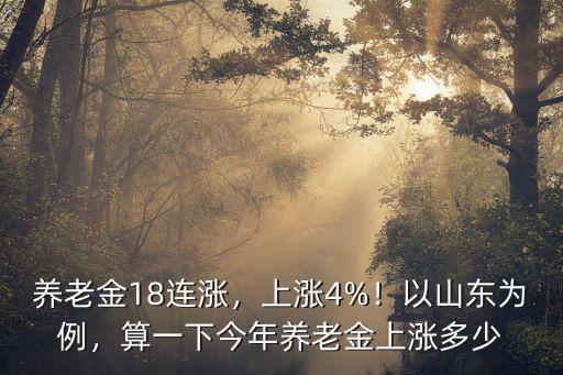 養(yǎng)老金18連漲，上漲4%！以山東為例，算一下今年養(yǎng)老金上漲多少