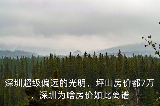 深圳超級(jí)偏遠(yuǎn)的光明，坪山房?jī)r(jià)都7萬(wàn)，深圳為啥房?jī)r(jià)如此離譜
