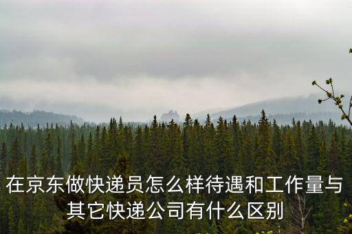 在京東做快遞員怎么樣待遇和工作量與其它快遞公司有什么區別