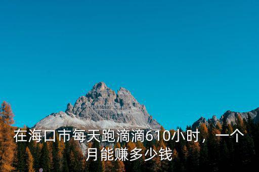 在海口市每天跑滴滴610小時，一個月能賺多少錢
