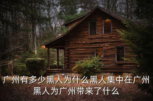 廣州有多少黑人為什么黑人集中在廣州黑人為廣州帶來了什么