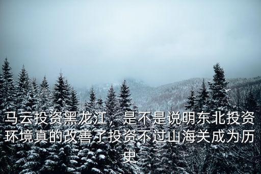 馬云在深圳投資多少,馬云投資黑龍江