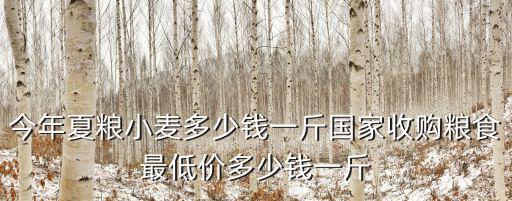 今年夏糧小麥多少錢一斤國家收購糧食最低價(jià)多少錢一斤