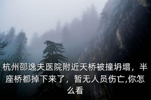 杭州邵逸夫醫院附近天橋被撞坍塌，半座橋都掉下來了，暫無人員傷亡,你怎么看