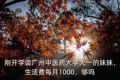 剛開學讀廣州中醫藥大學大一的妹妹，生活費每月1000，夠嗎