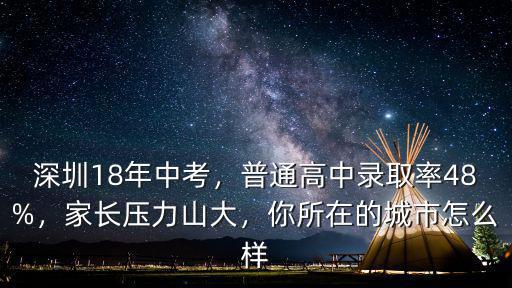 深圳18年中考，普通高中錄取率48%，家長壓力山大，你所在的城市怎么樣