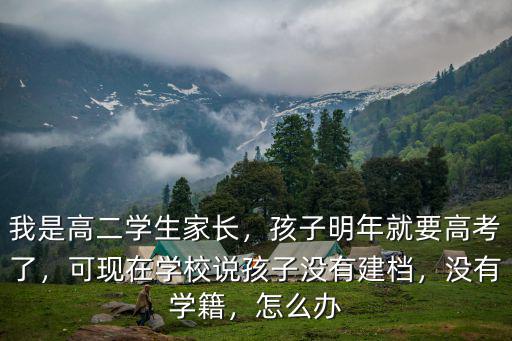 我是高二學生家長，孩子明年就要高考了，可現在學校說孩子沒有建檔，沒有學籍，怎么辦