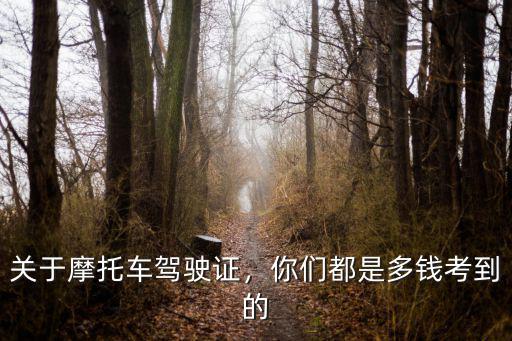 關于摩托車駕駛證，你們都是多錢考到的
