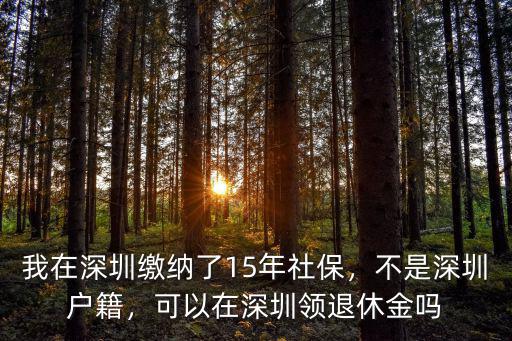 我在深圳繳納了15年社保，不是深圳戶籍，可以在深圳領(lǐng)退休金嗎