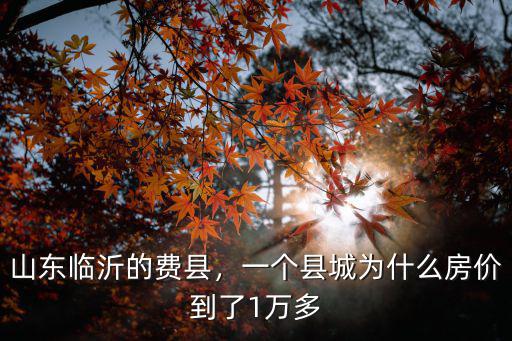 山東臨沂的費(fèi)縣，一個縣城為什么房價到了1萬多